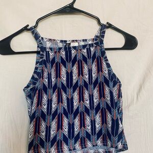 H&M Blue Graphic Crop Tank Top